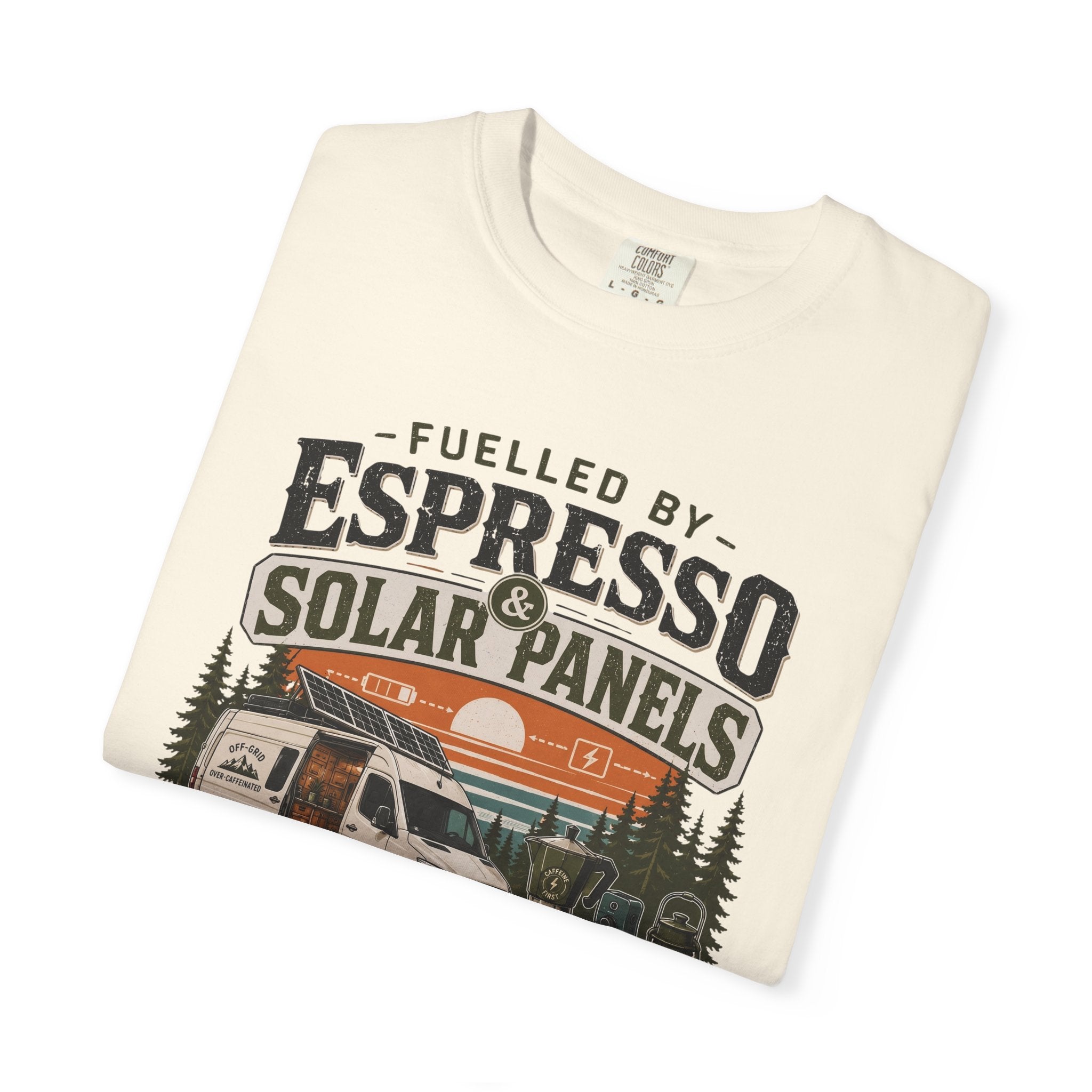 Fuelled By Espresso and Solar Panels - T-Shirt