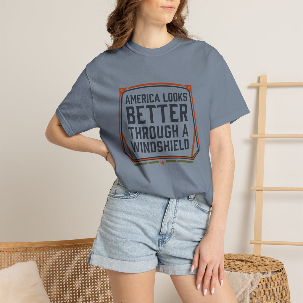 America Looks Better Through A Windshield - T-Shirt