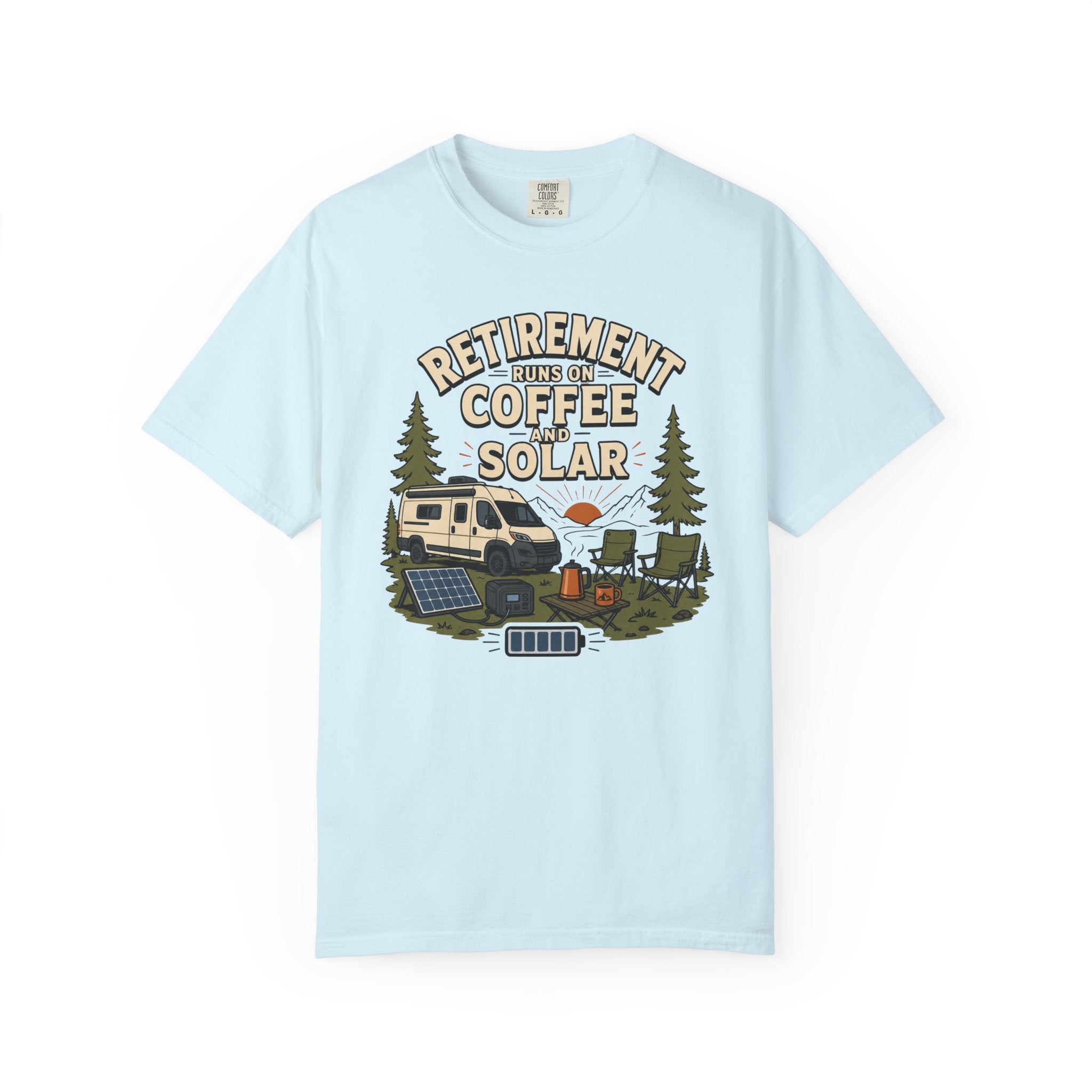 Retirement Runs On Coffee And Solar - T-Shirt