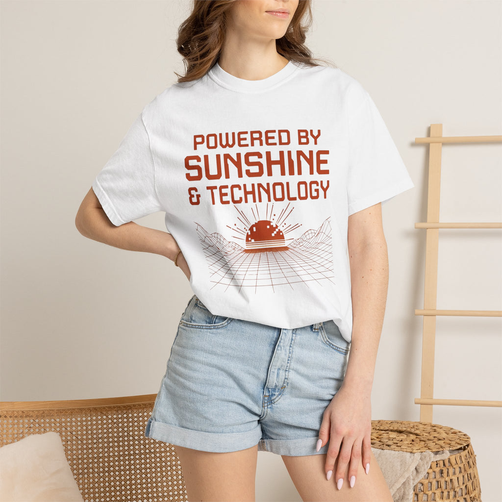Powered By Sunshine And Technology - T-Shirt