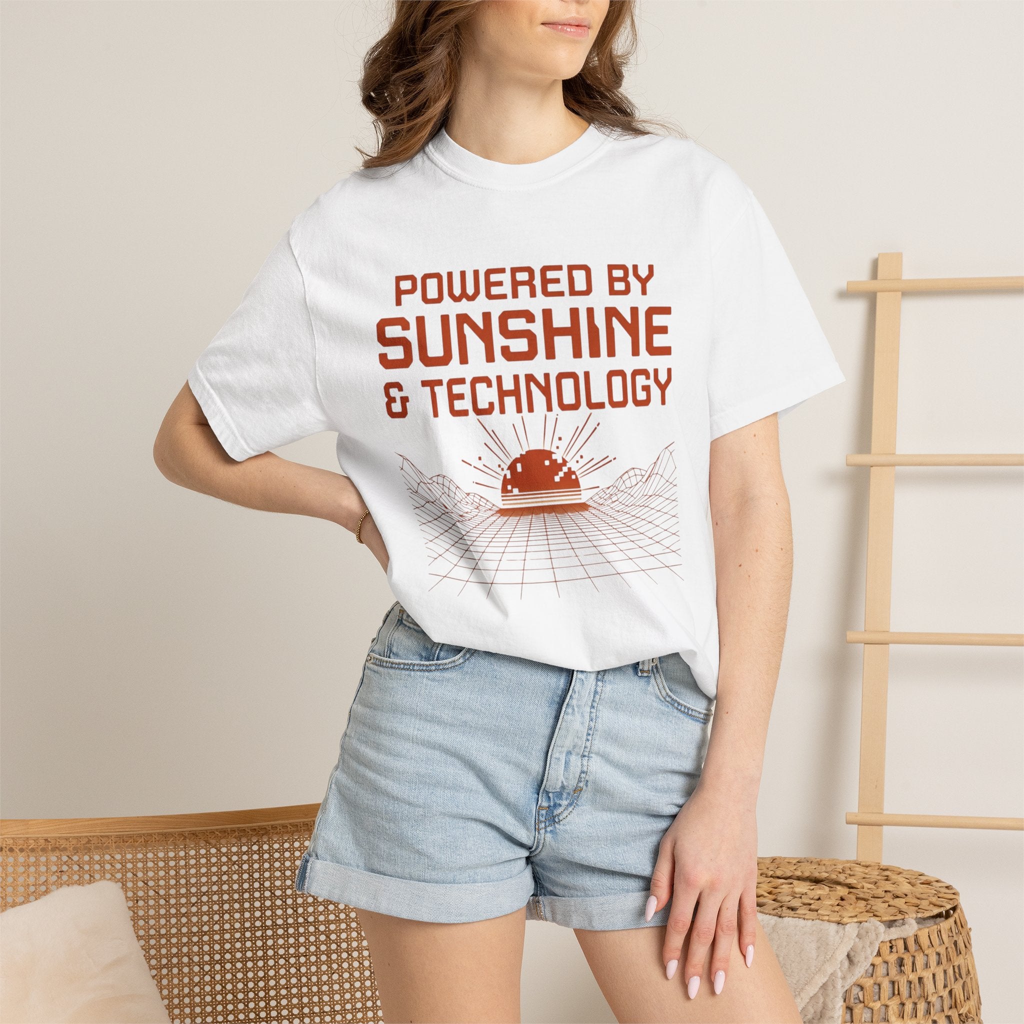 Powered By Sunshine And Technology - T-Shirt