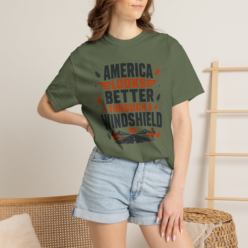 America Looks Better Through A Windshield - T-Shirt