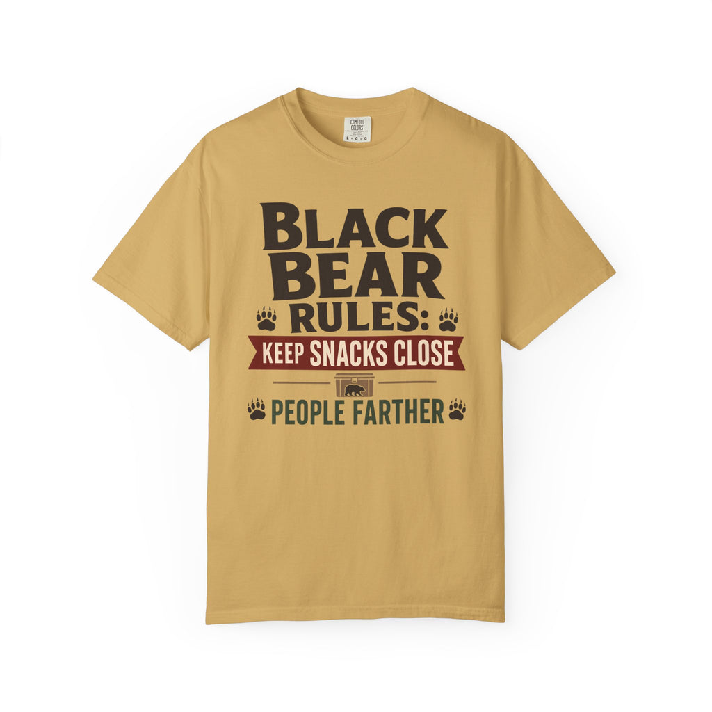 Black Bear Rules Keep Snacks Close People Farther - T-Shirt