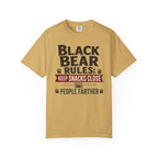 Black Bear Rules Keep Snacks Close People Farther - T-Shirt