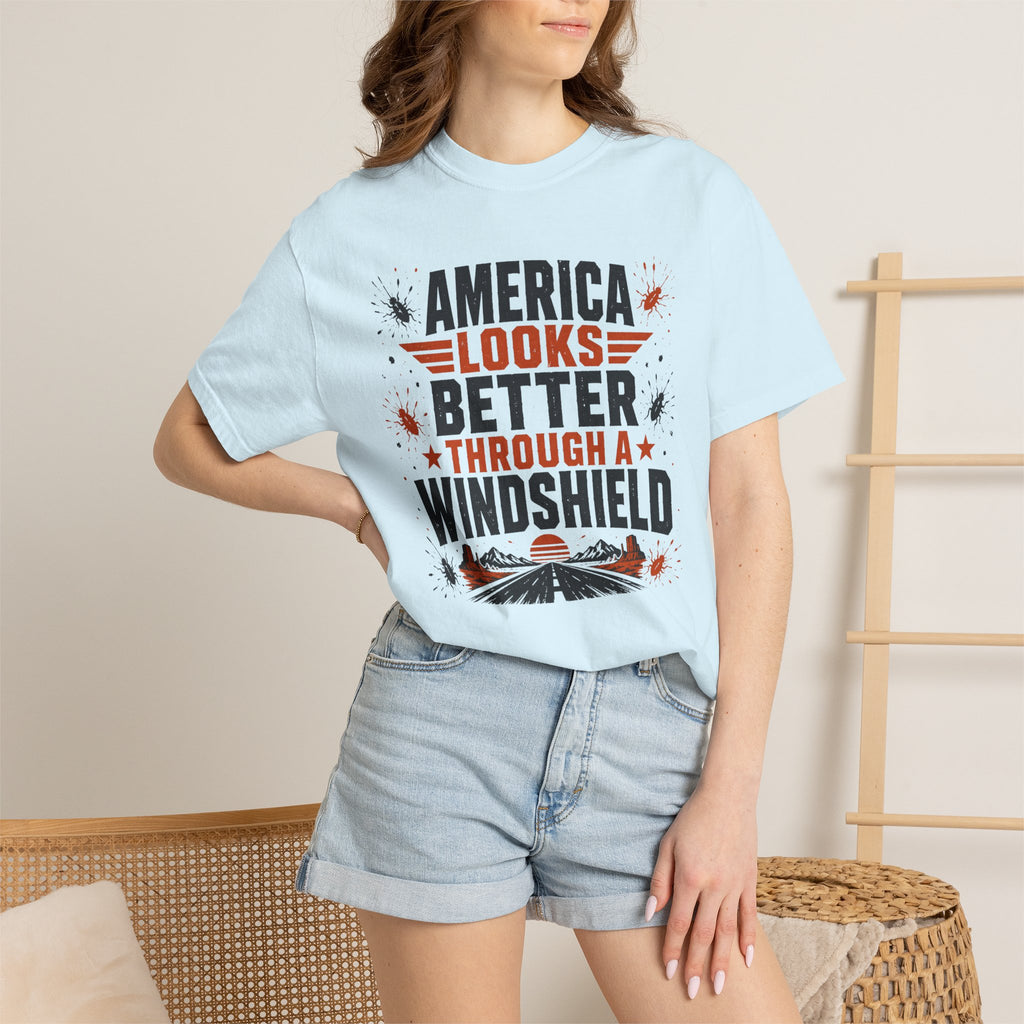 America Looks Better Through A Windshield - T-Shirt