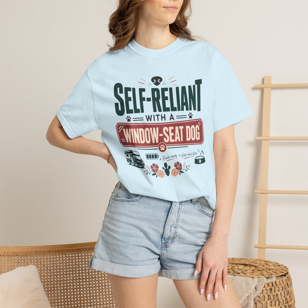 Self Reliant With A Window Seat Dog - T-Shirt