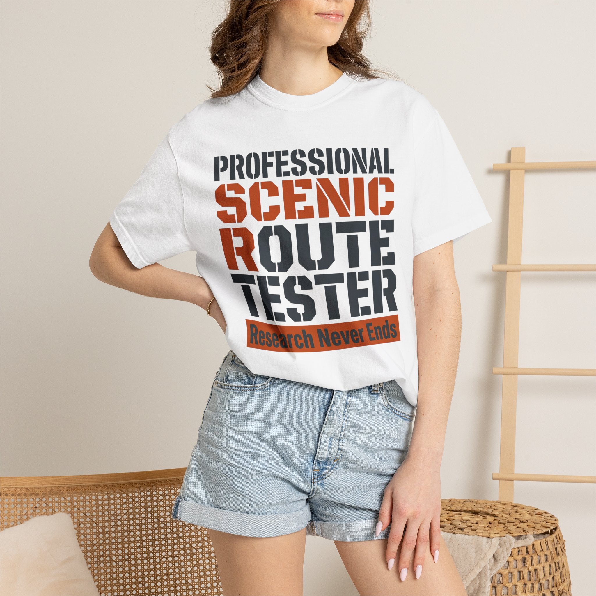 Professional Scenic Route Tester Research Never Ends - T-Shirt