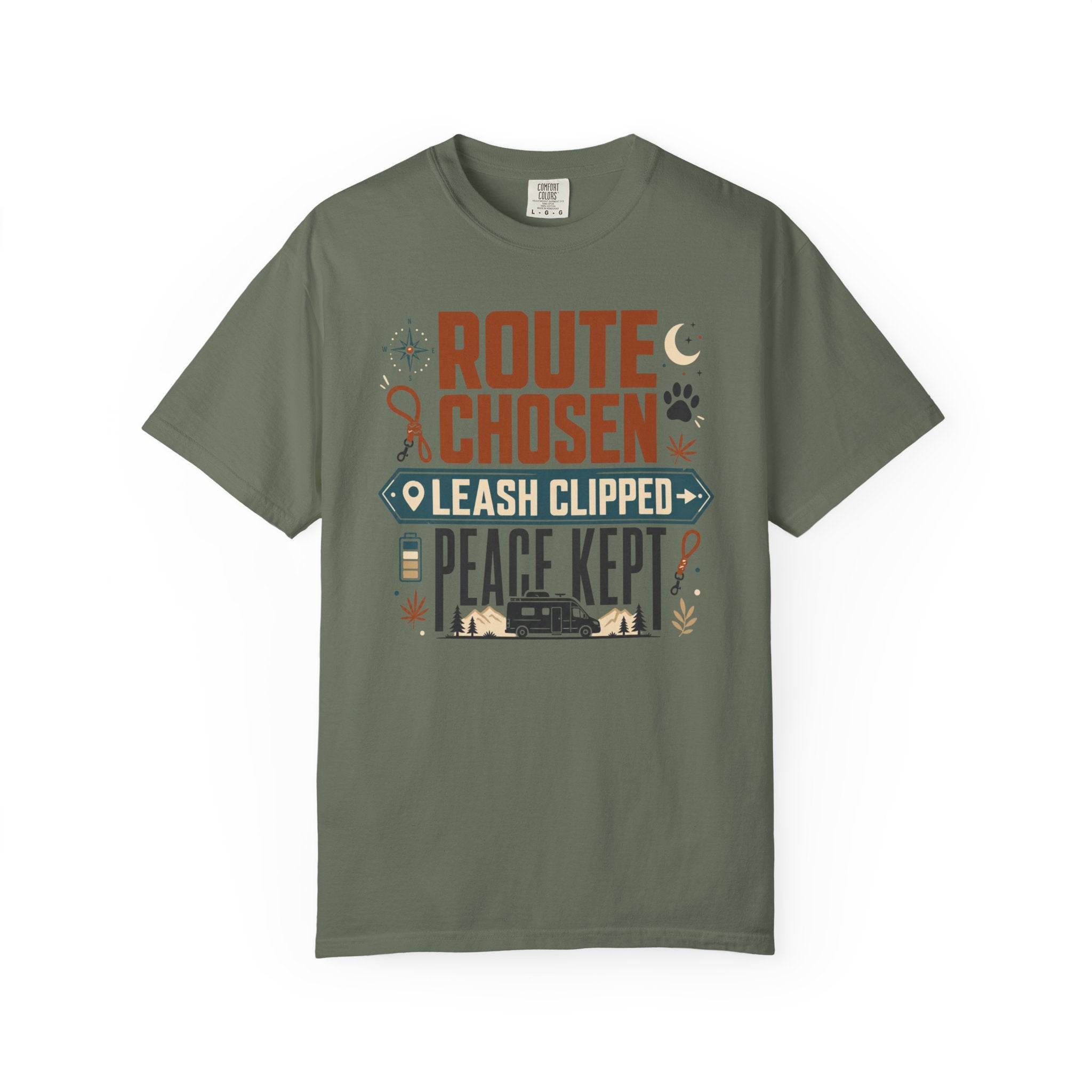 Route Chosen Leash Clipped Peace Kept - T-Shirt