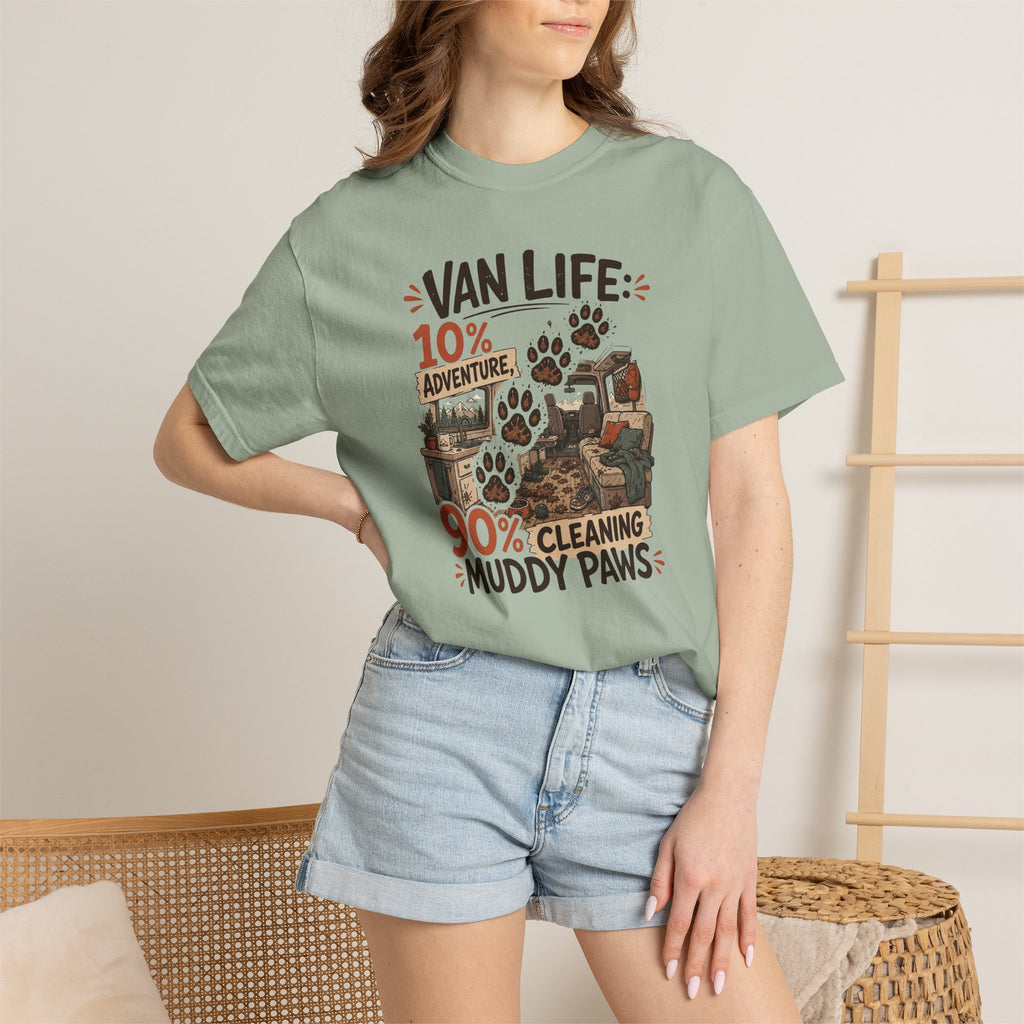 Van Life 10 Adventure 90 Cleaning Muddy Paws - T-Shirt