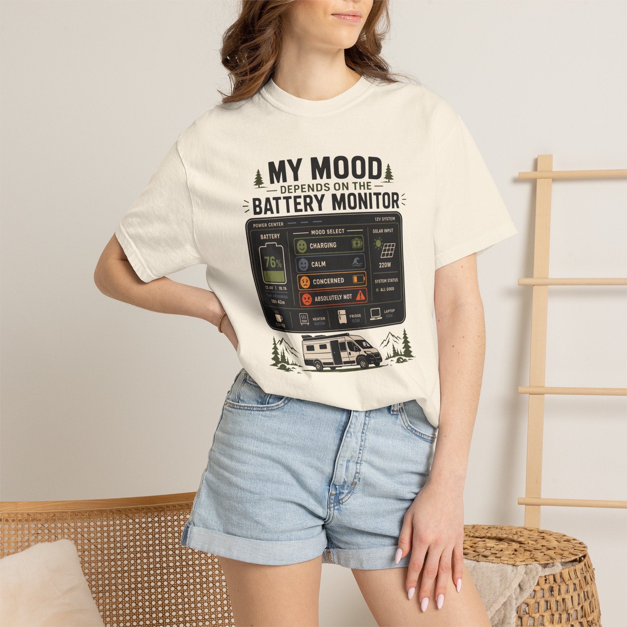 My Mood Depends On The Battery Monitor - T-Shirt