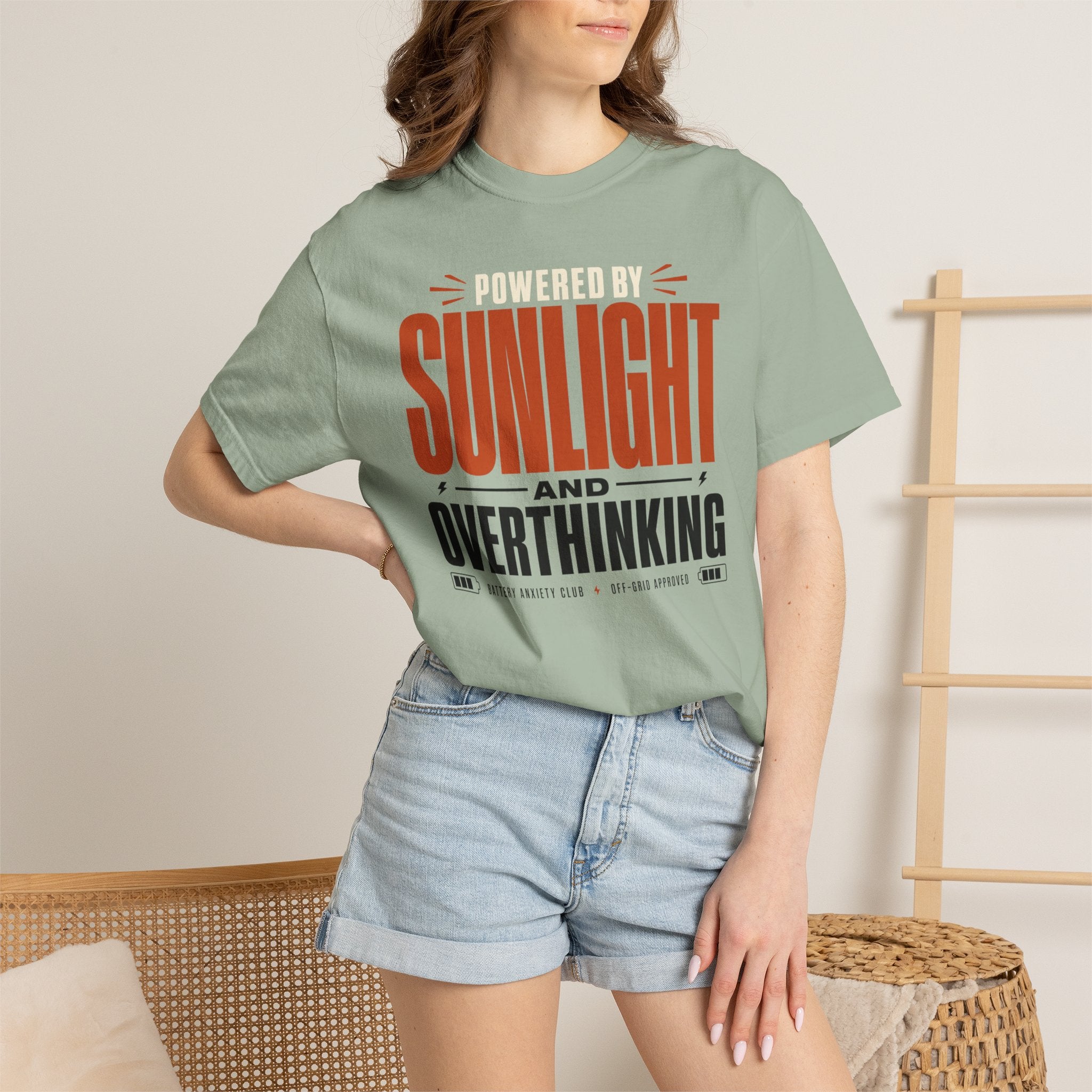Powered By Sunlight And Overthinking - T-Shirt