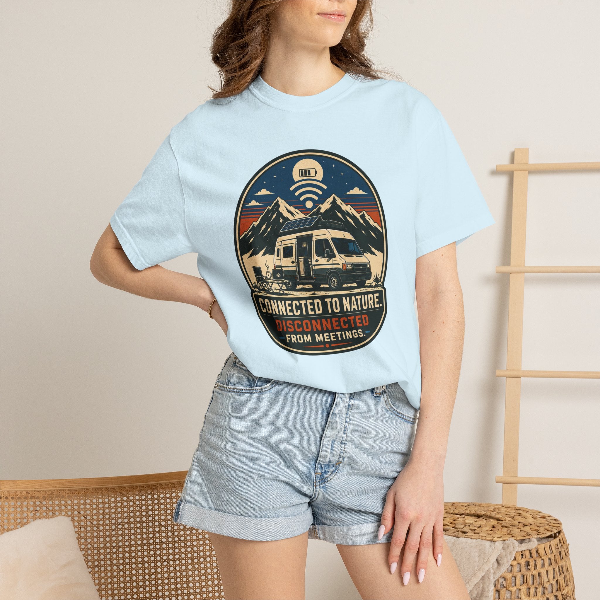 Connected To Nature Disconnected From Meetings - T-Shirt