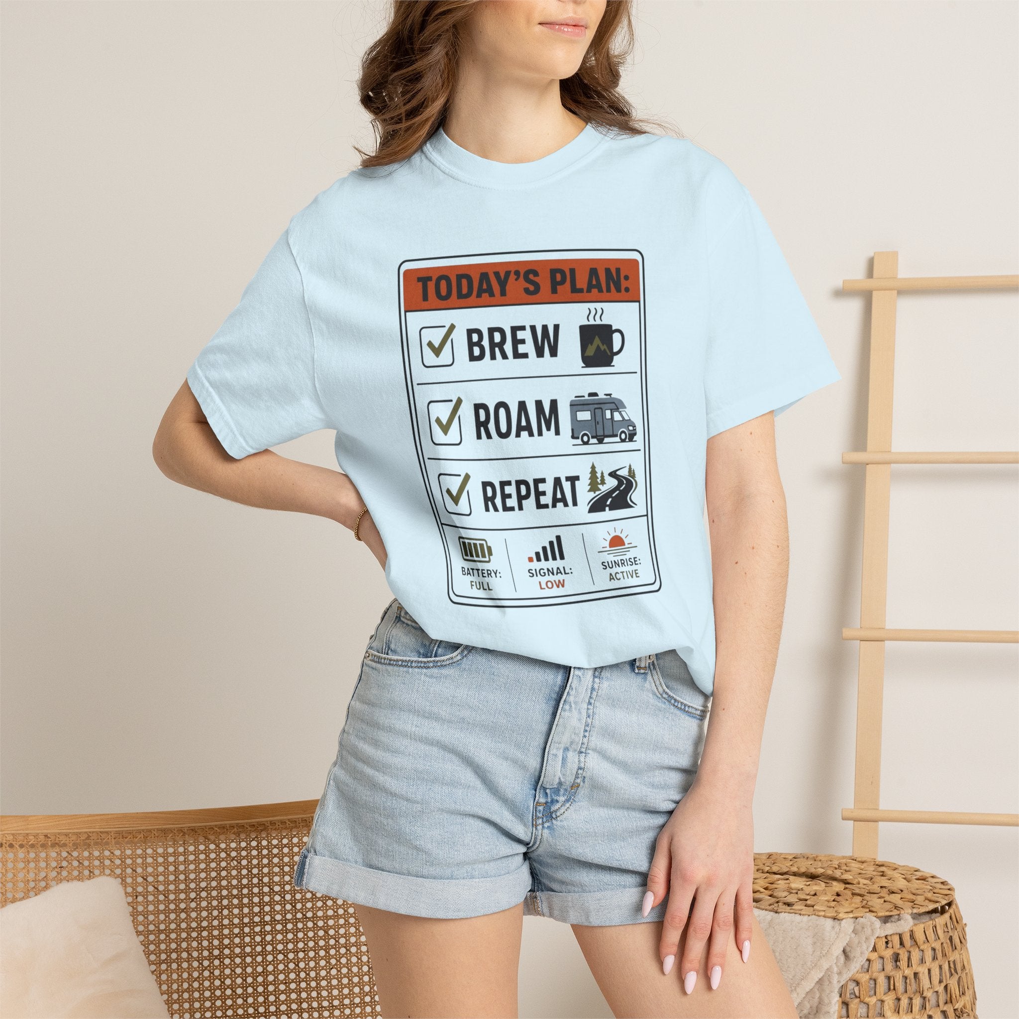 Today S Plan Brew Roam Repeat - T-Shirt