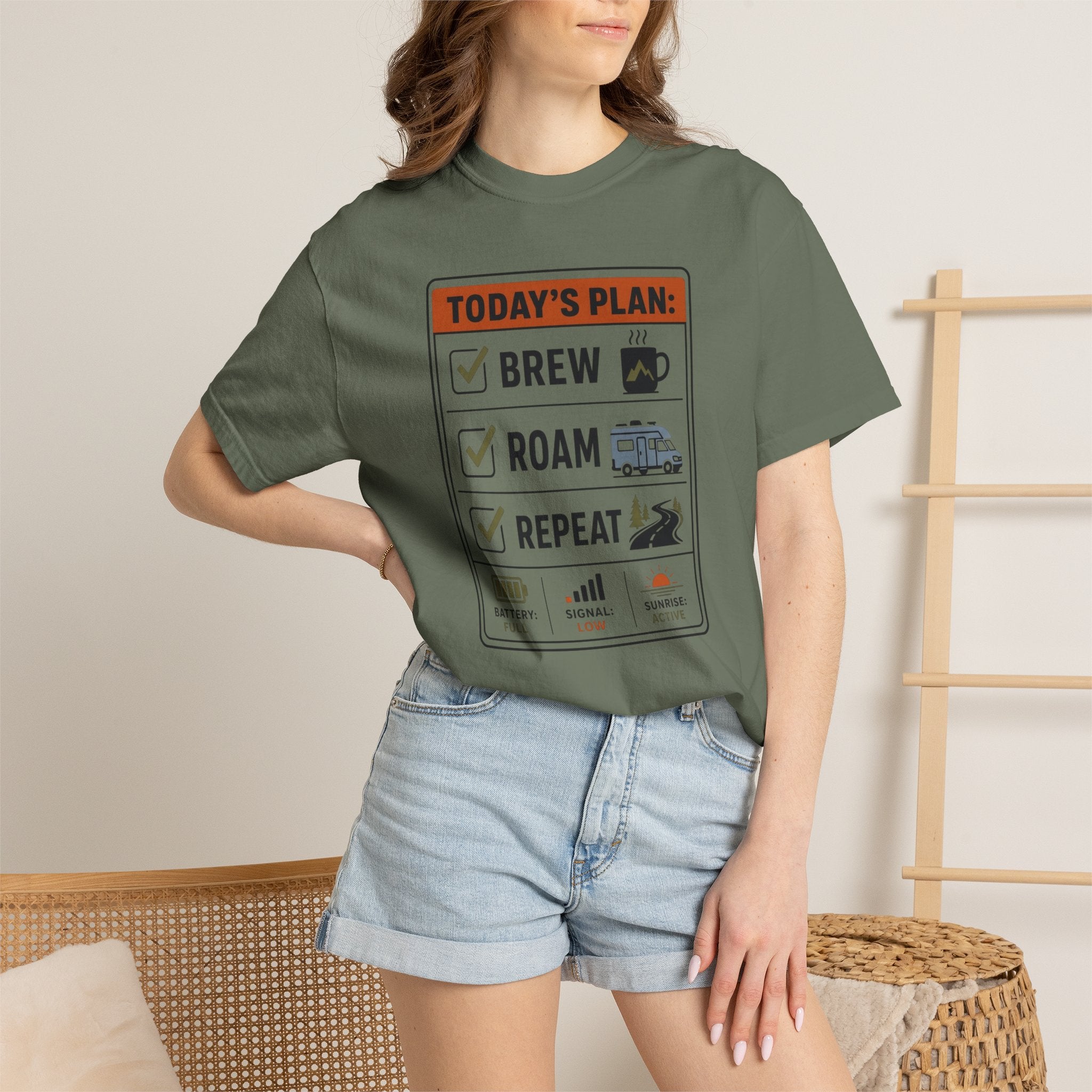 Today S Plan Brew Roam Repeat - T-Shirt