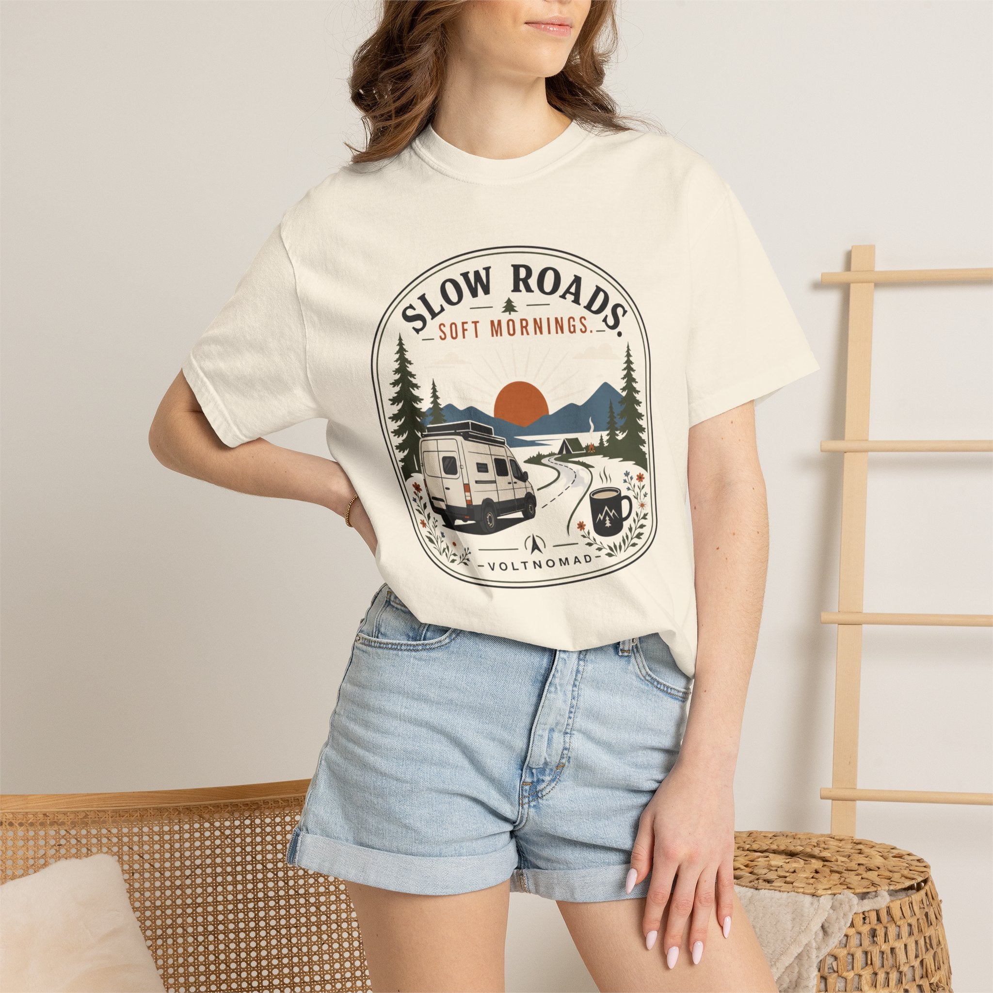 Slow Roads Soft Mornings - T-Shirt