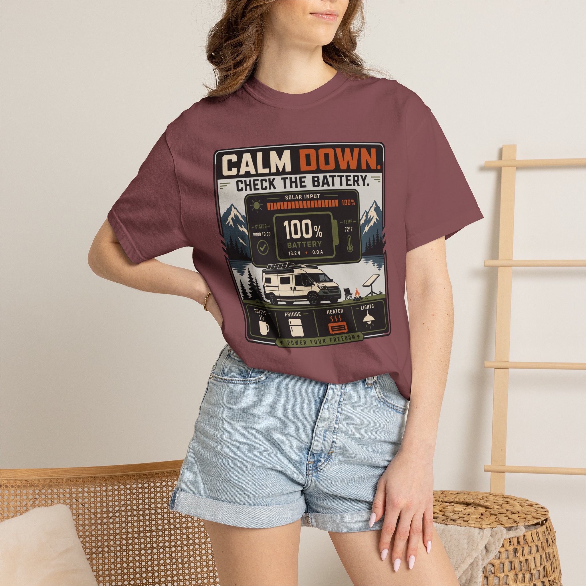 Calm Down Check The Battery - T-Shirt