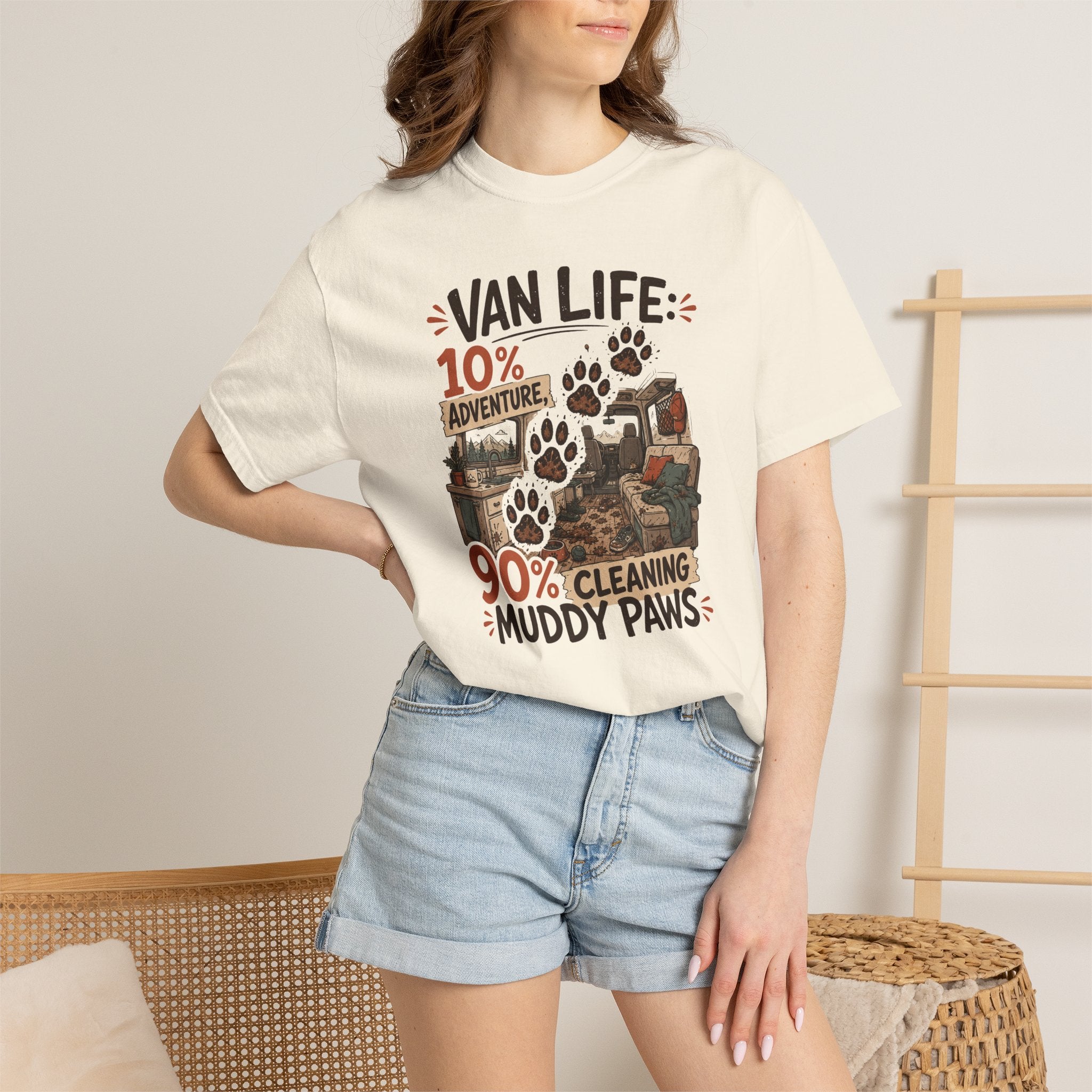 Van Life 10 Adventure 90 Cleaning Muddy Paws - T-Shirt