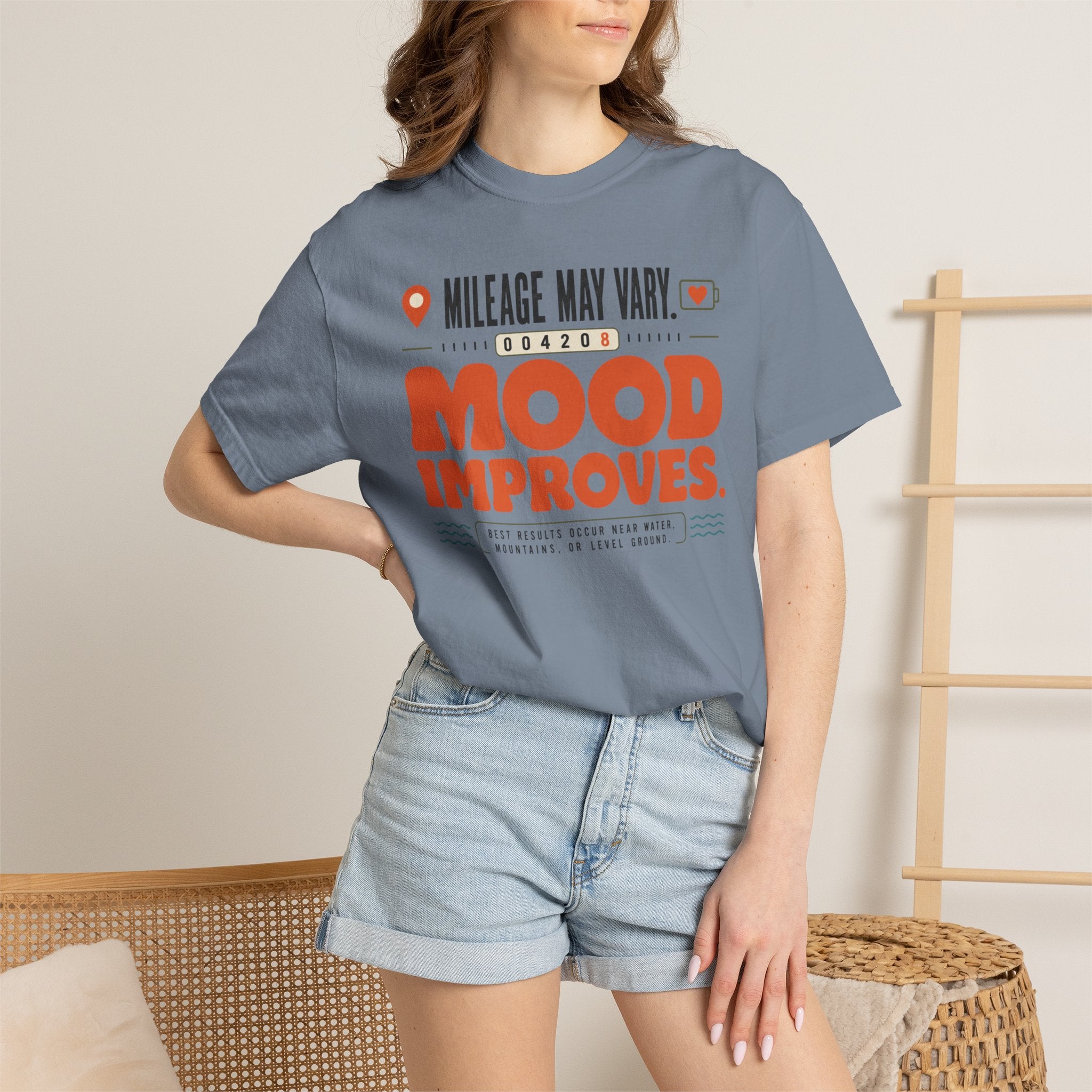 Mileage May Vary Mood Improves - T-Shirt