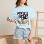 Powered By Peace And Paw Prints - T-Shirt