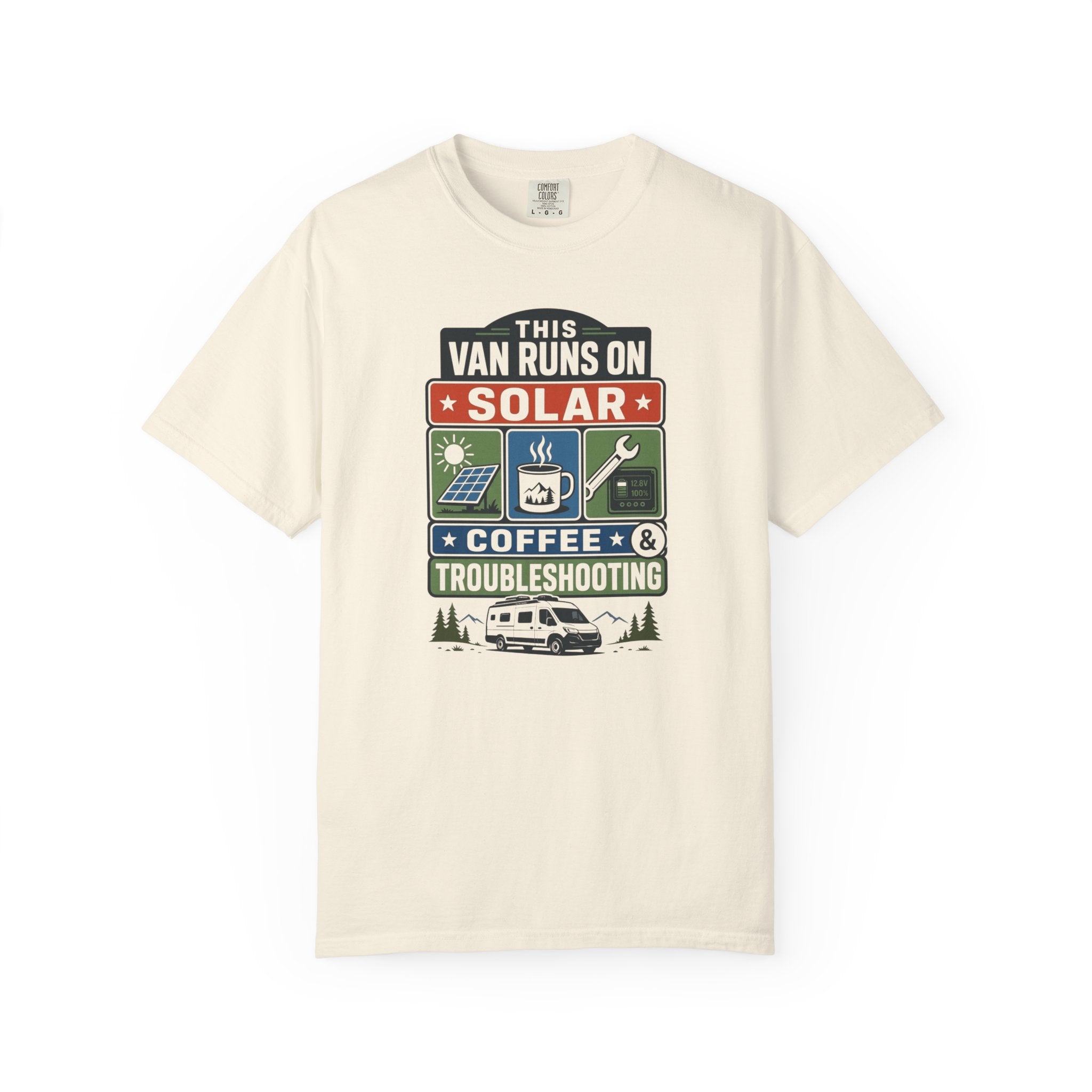 This Van Runs On Solar Coffee And Troubleshooting - T-Shirt