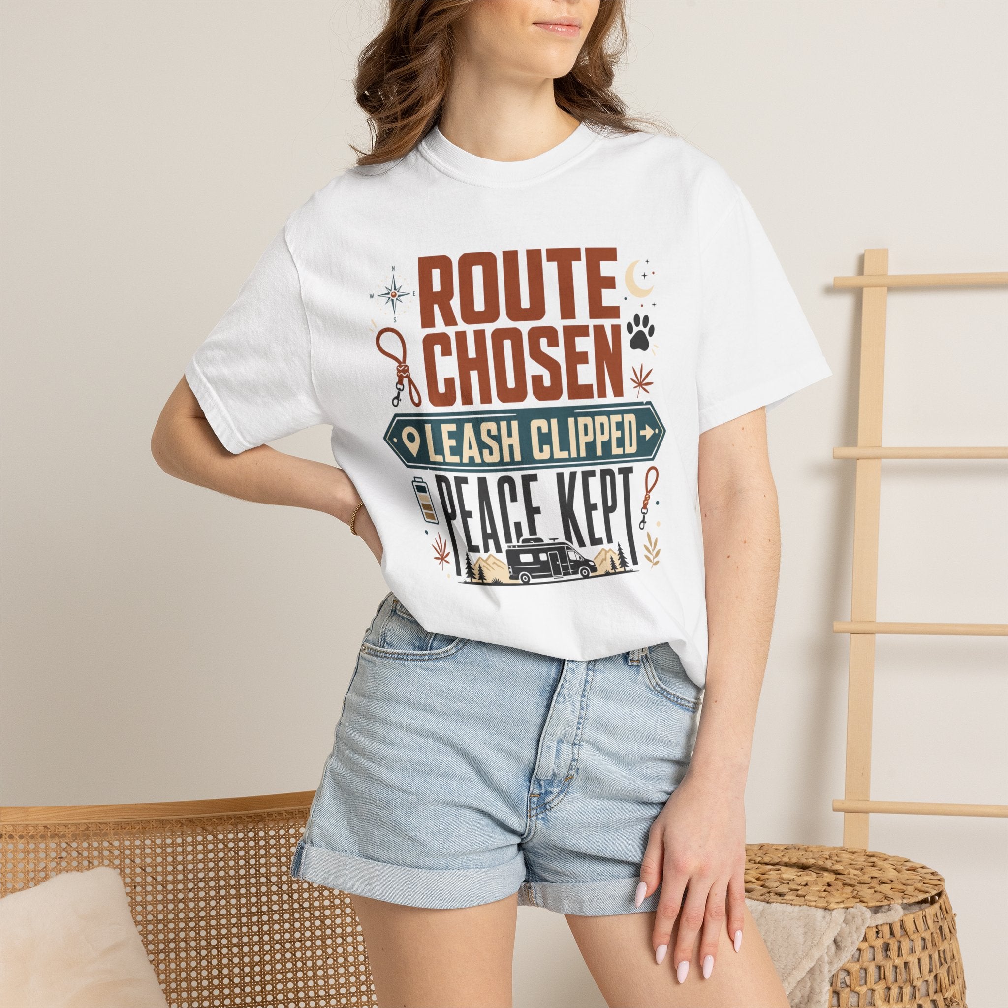 Route Chosen Leash Clipped Peace Kept - T-Shirt