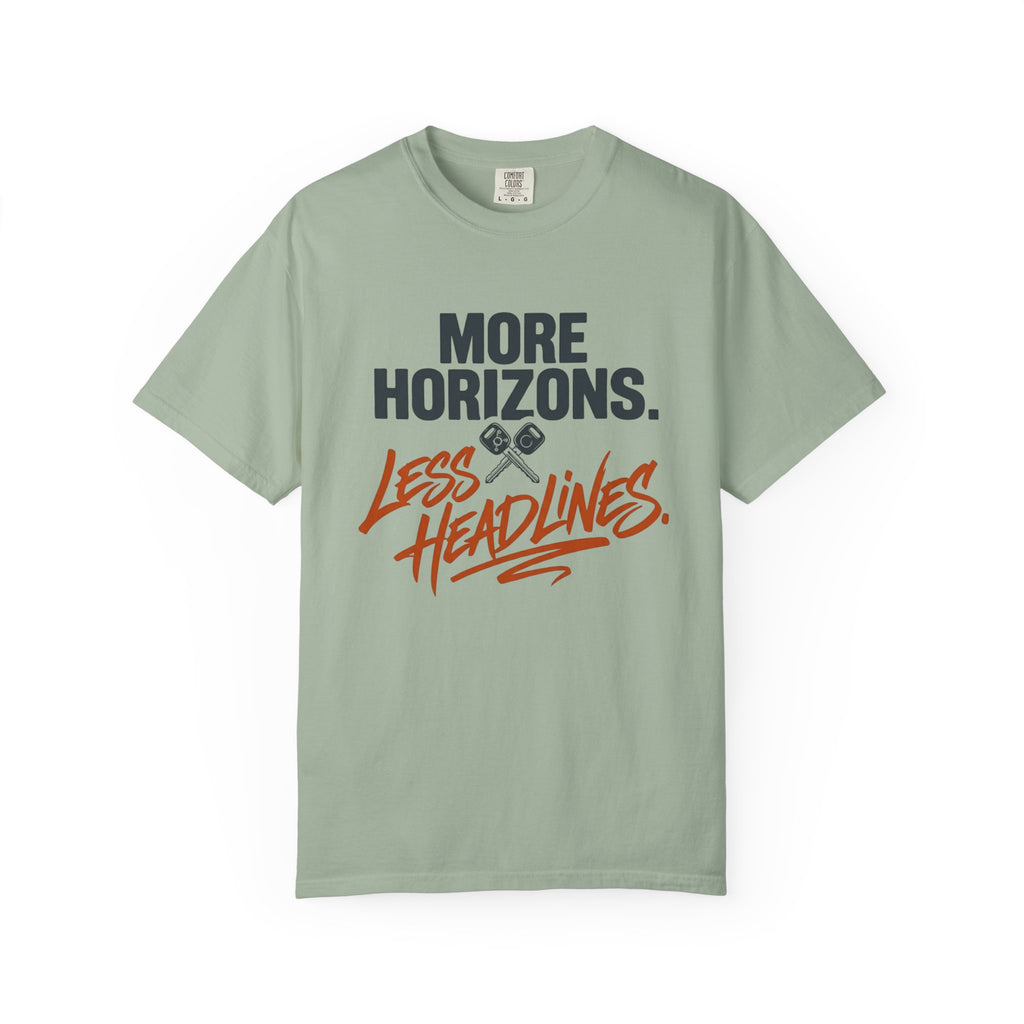 More Horizons Less Headlines - T-Shirt
