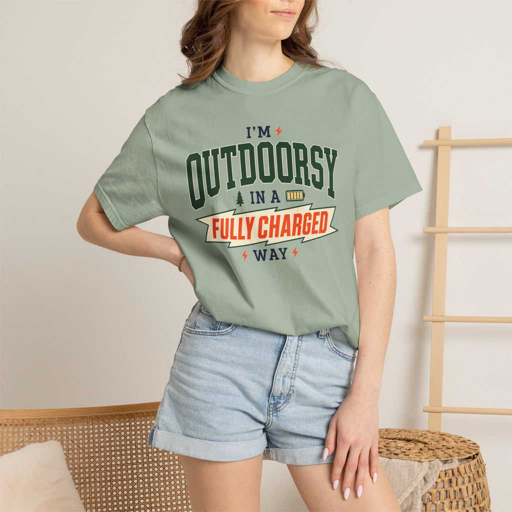 I'm Outdoorsy In A Fully Charged Way - T-Shirt