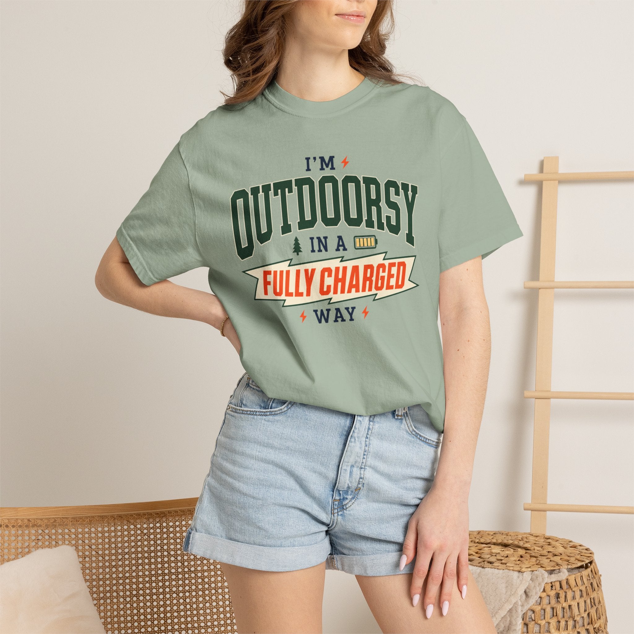 I'm Outdoorsy In A Fully Charged Way - T-Shirt