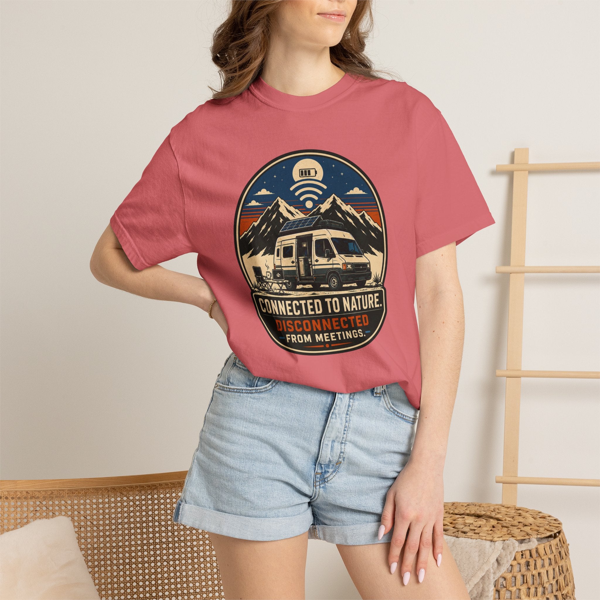 Connected To Nature Disconnected From Meetings - T-Shirt