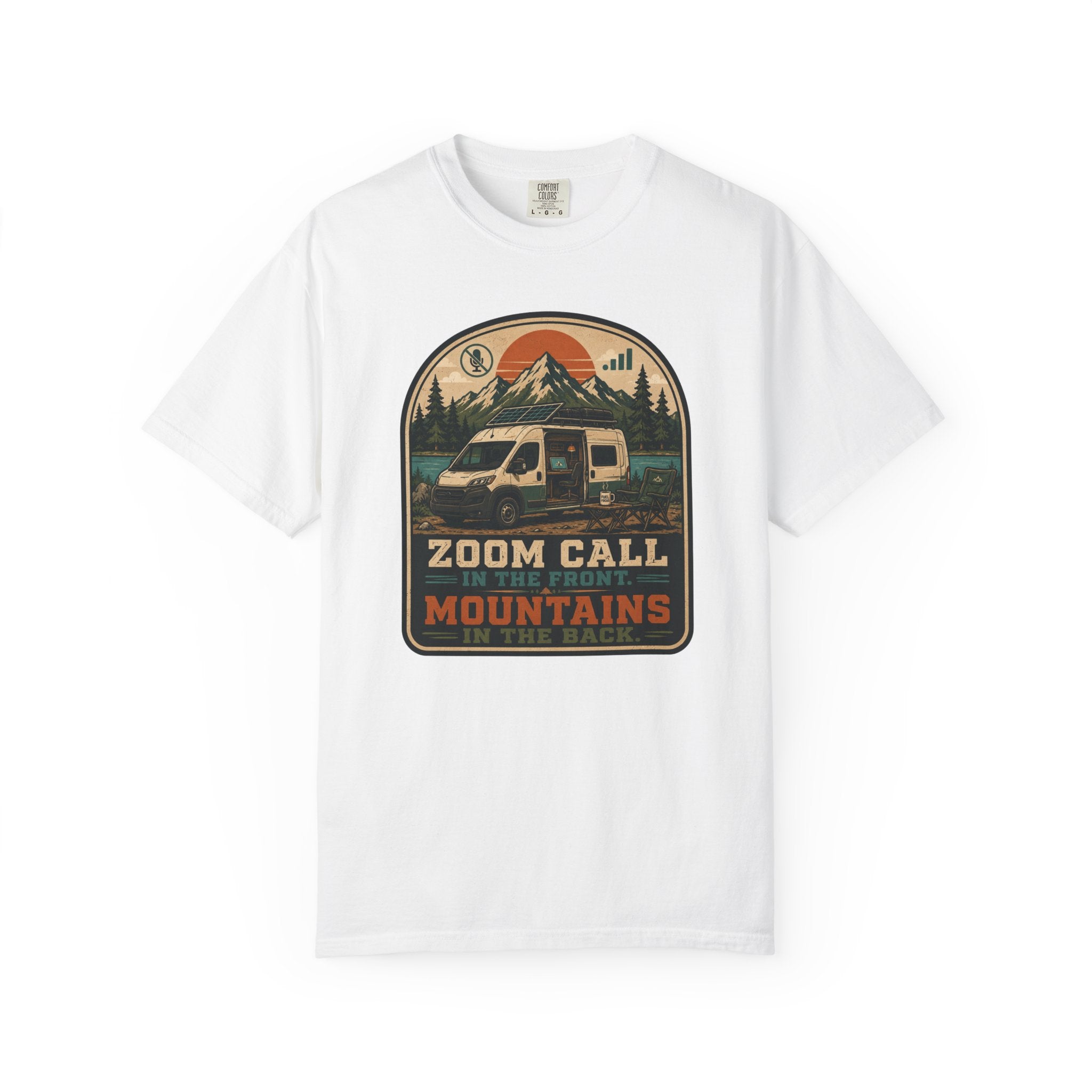 Zoom Call In The Front Mountains In The Back - T-Shirt