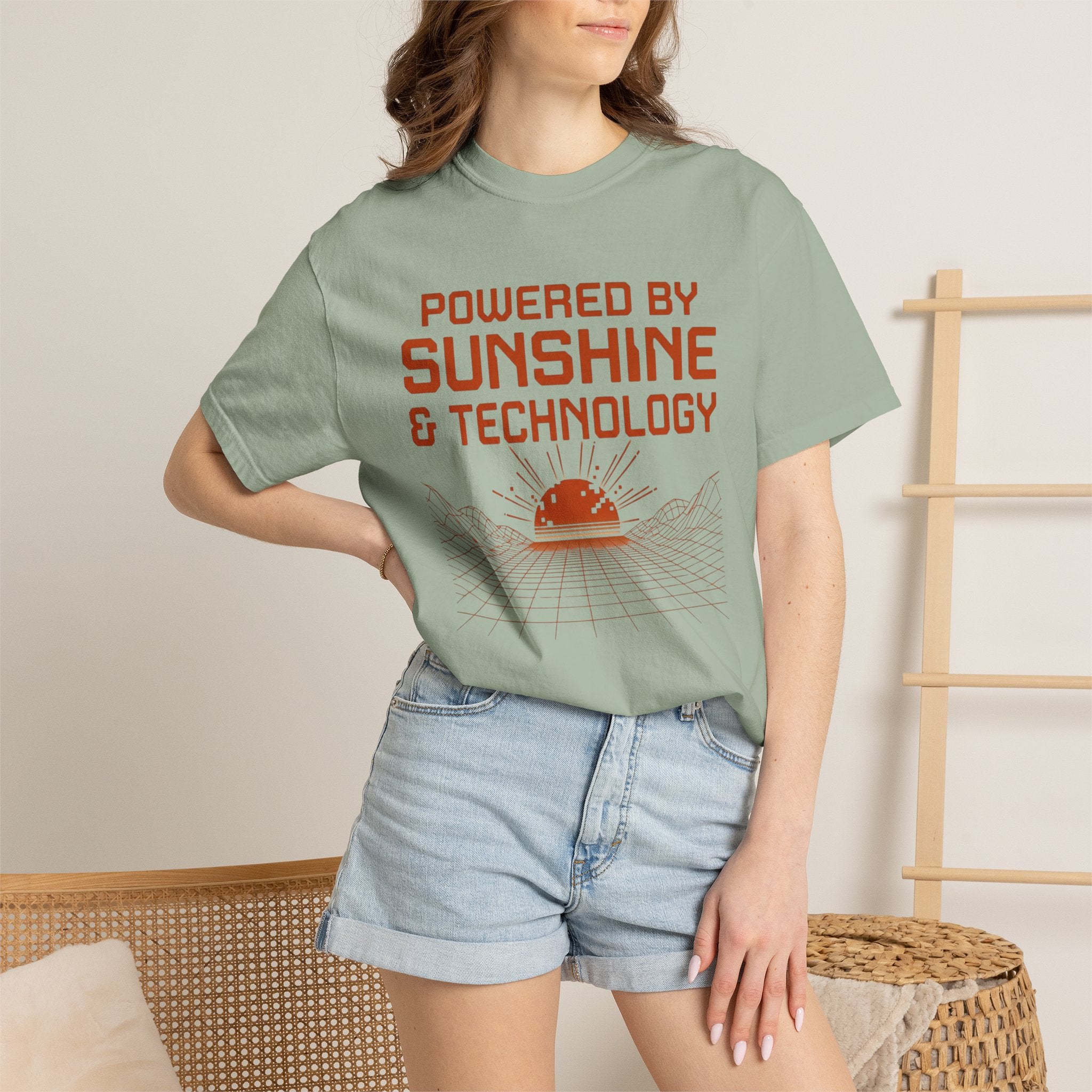 Powered By Sunshine And Technology - T-Shirt