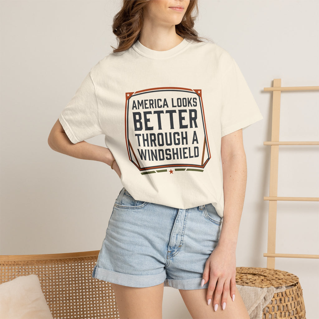 America Looks Better Through A Windshield - T-Shirt