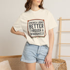 America Looks Better Through A Windshield - T-Shirt