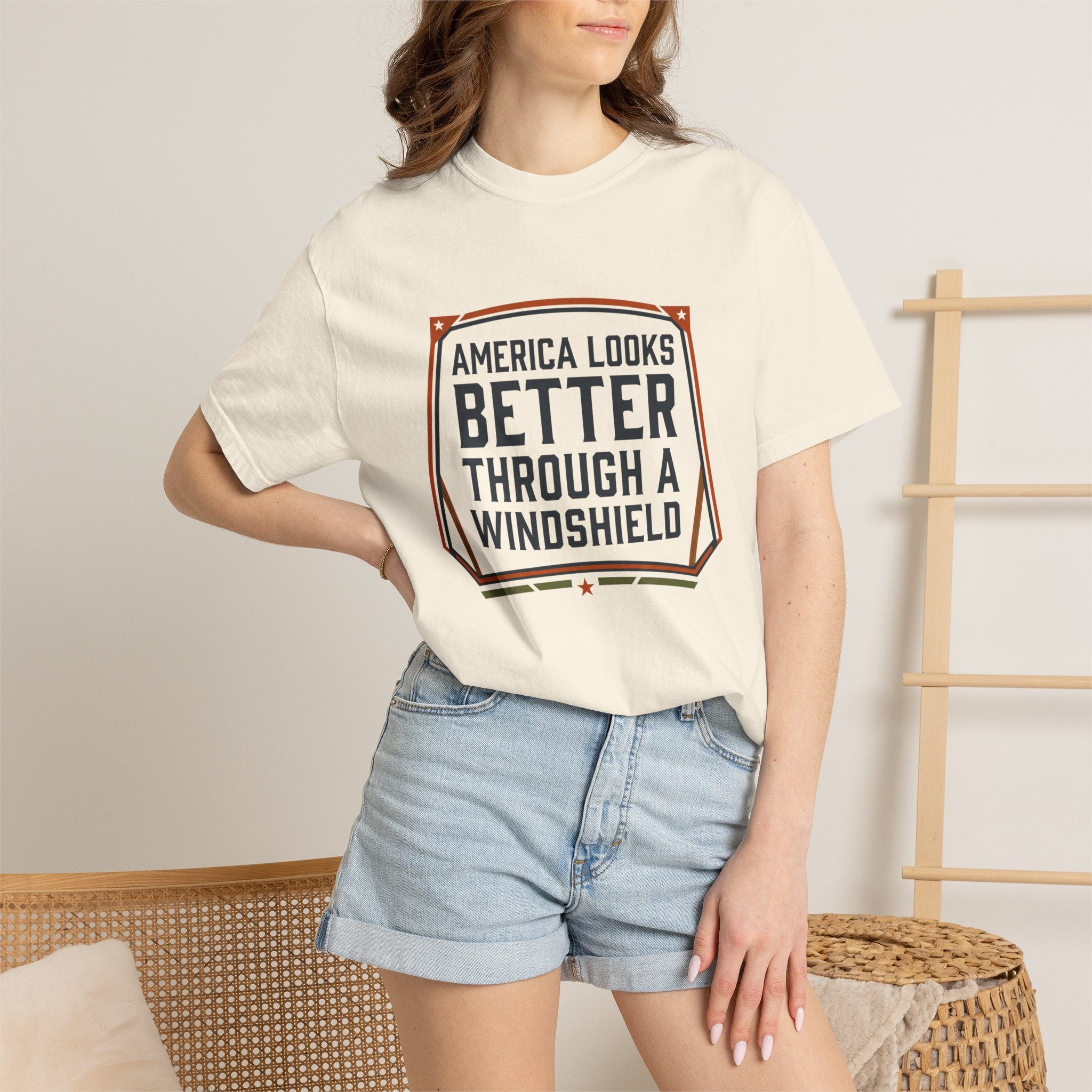 America Looks Better Through A Windshield - T-Shirt