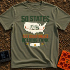 Fifty States Questionable Tank - T-Shirt in Moss - The design features an outline of the United States map with a...