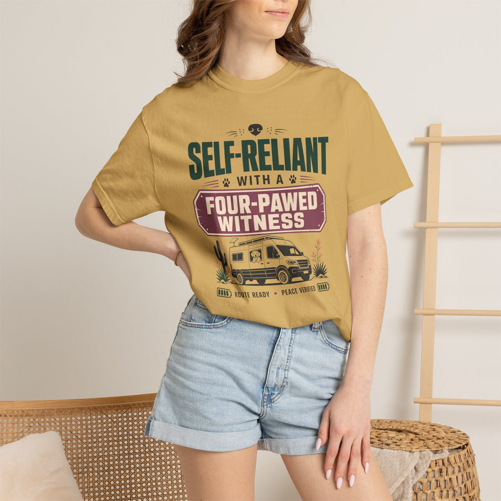 Self Reliant With A Four Pawed Witness - T-Shirt
