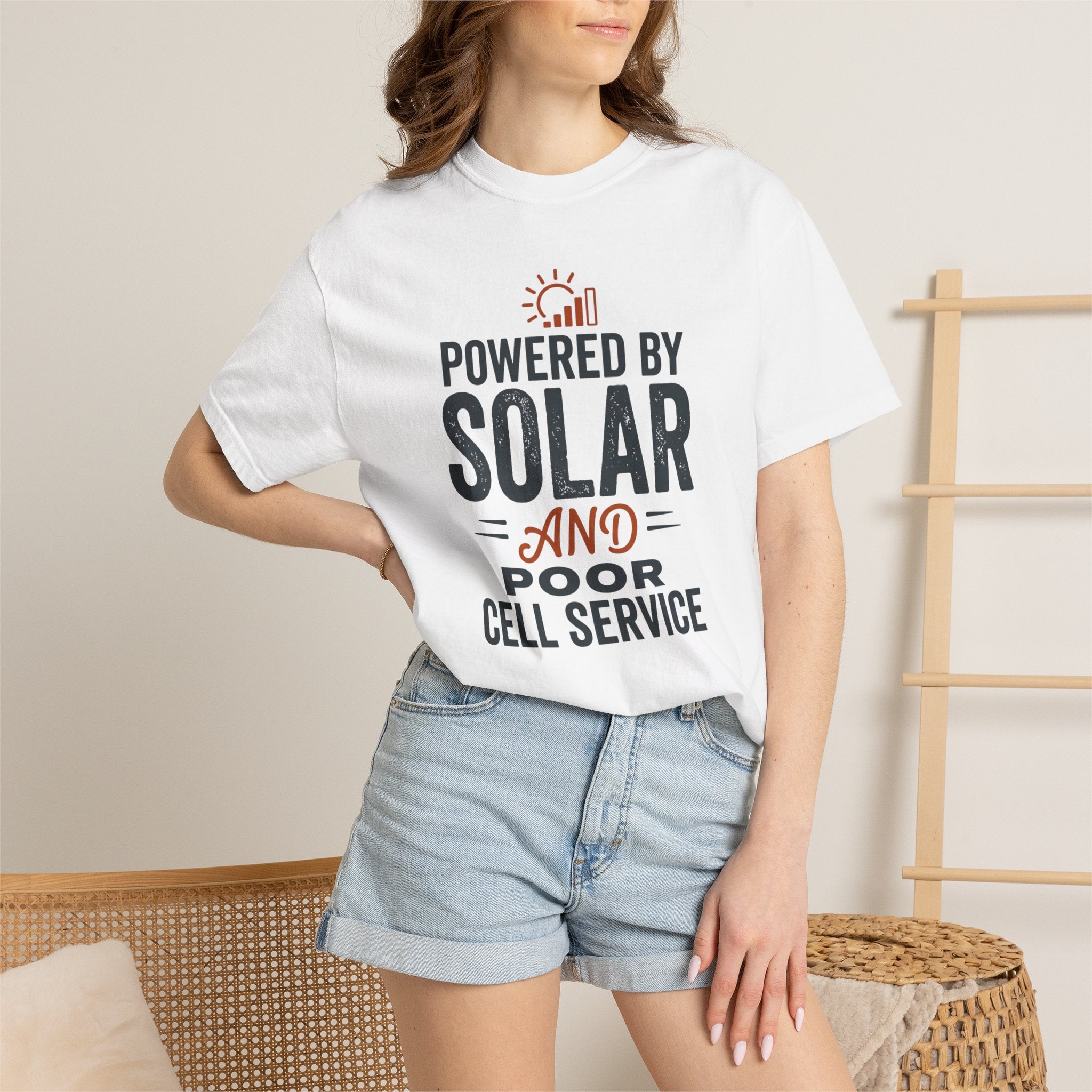 Powered By Solar And Poor Cell Service - T-Shirt