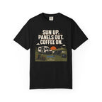 Sun Up Panels Out Coffee On - T-Shirt