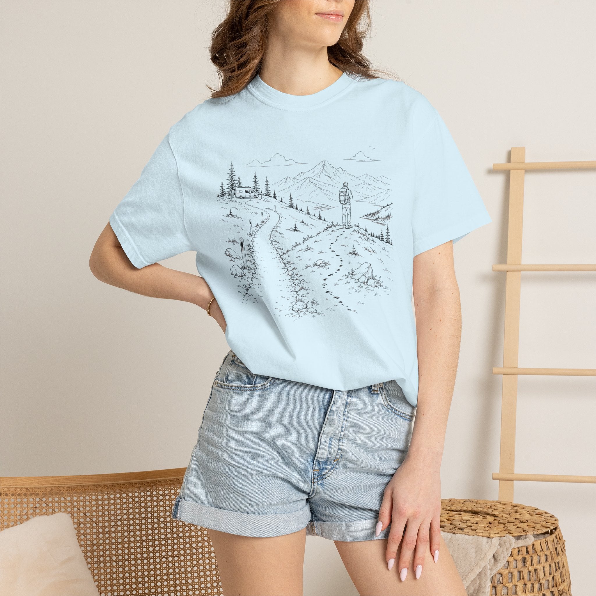 Van Parked Curiosity Kept Climbing - T-Shirt