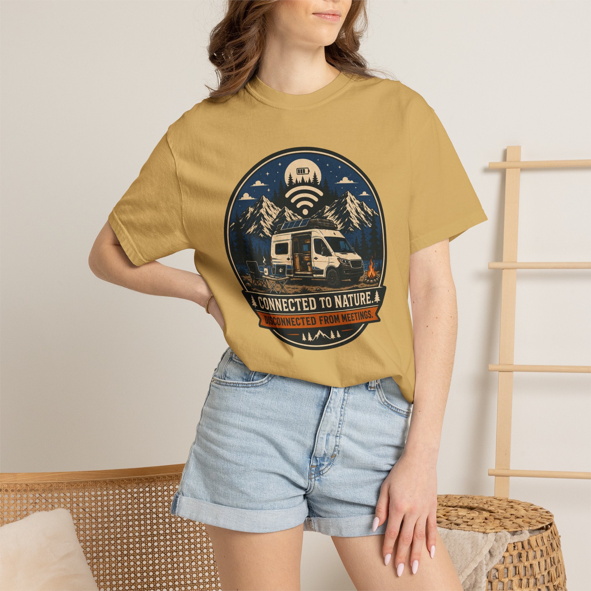 Connected To Nature Disconnected From Meetings - T-Shirt