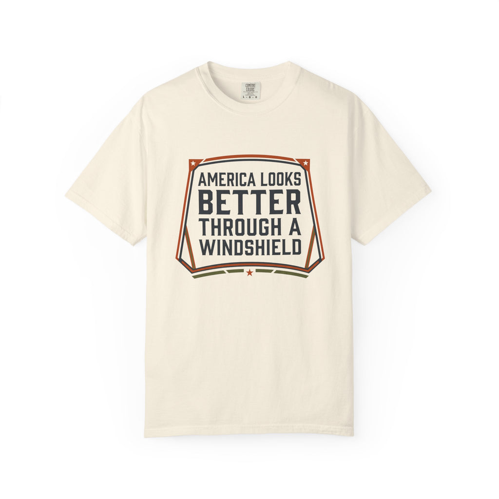 America Looks Better Through A Windshield - T-Shirt