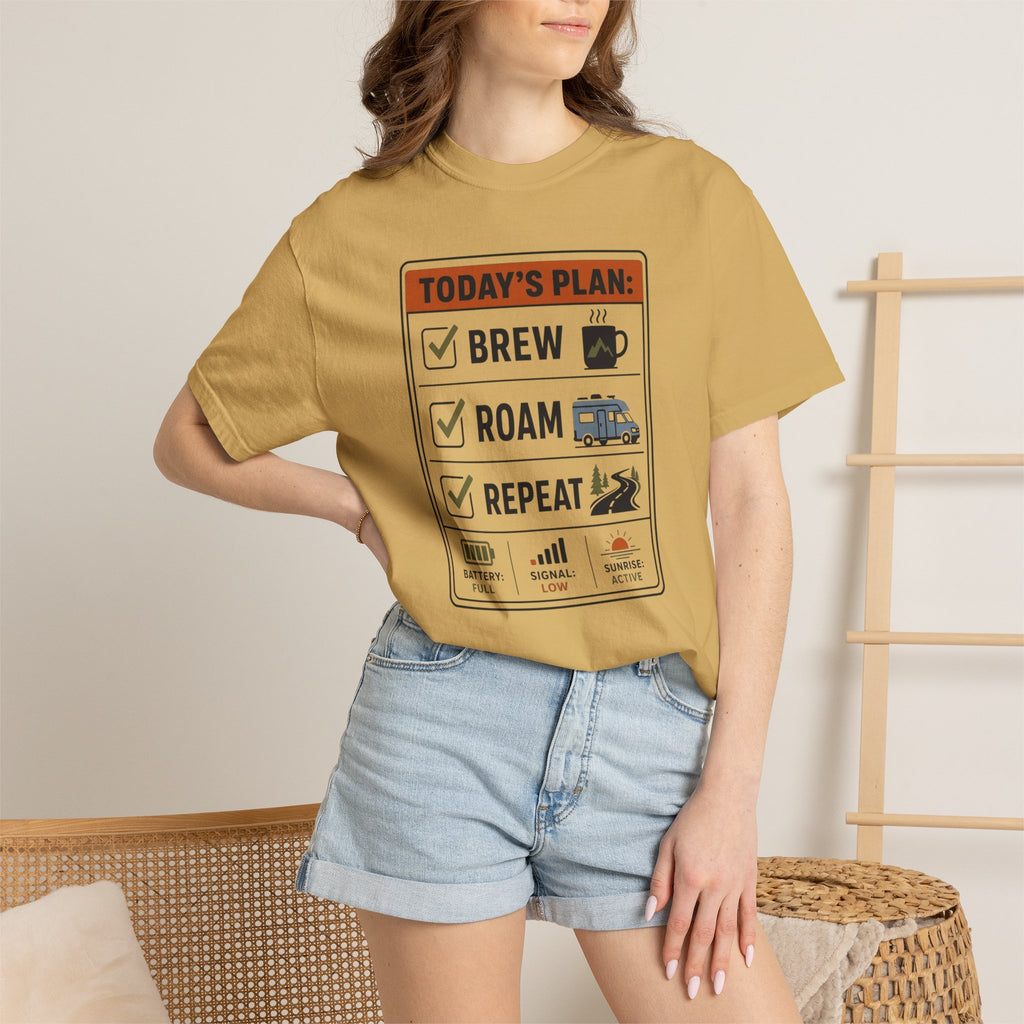 Today S Plan Brew Roam Repeat - T-Shirt
