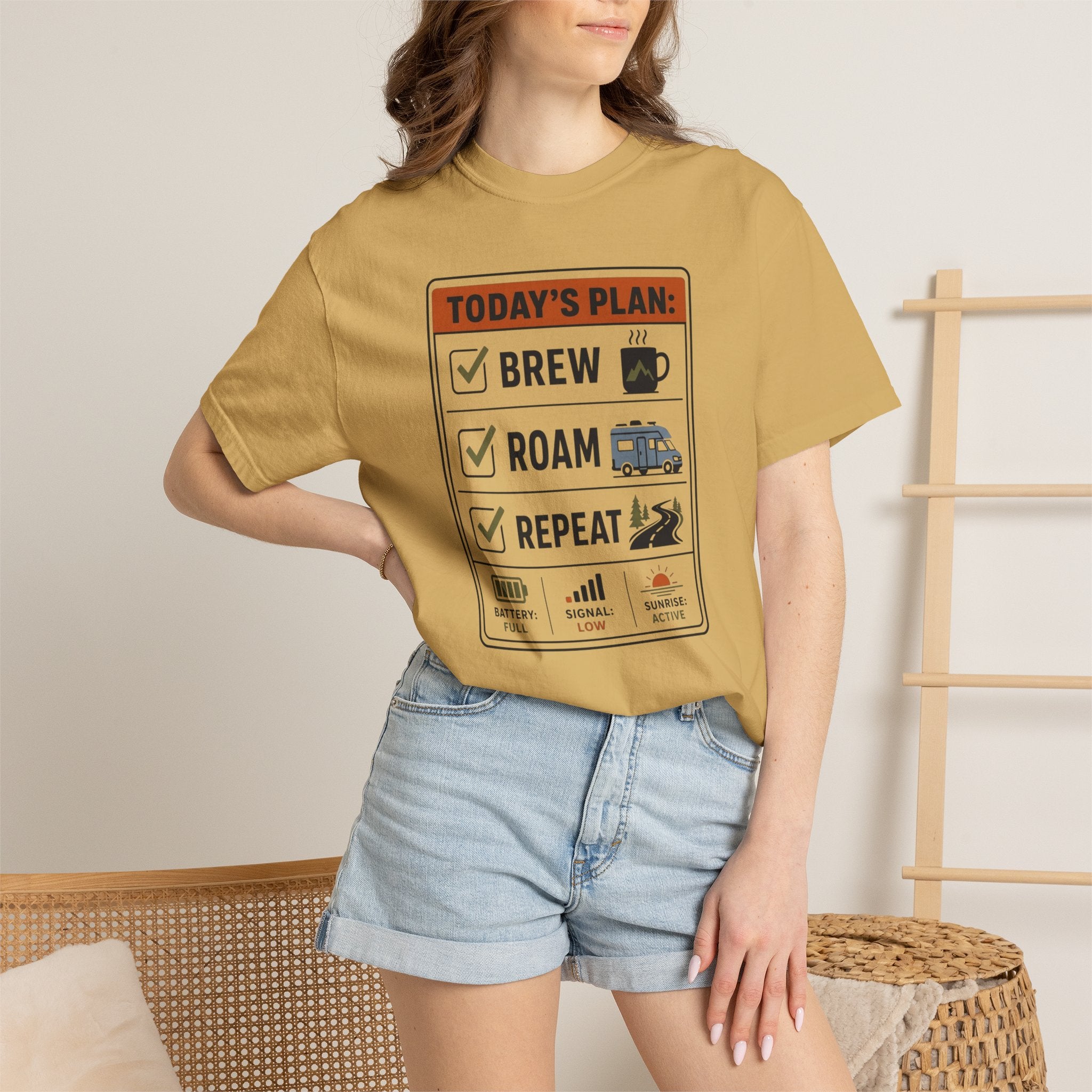 Today S Plan Brew Roam Repeat - T-Shirt