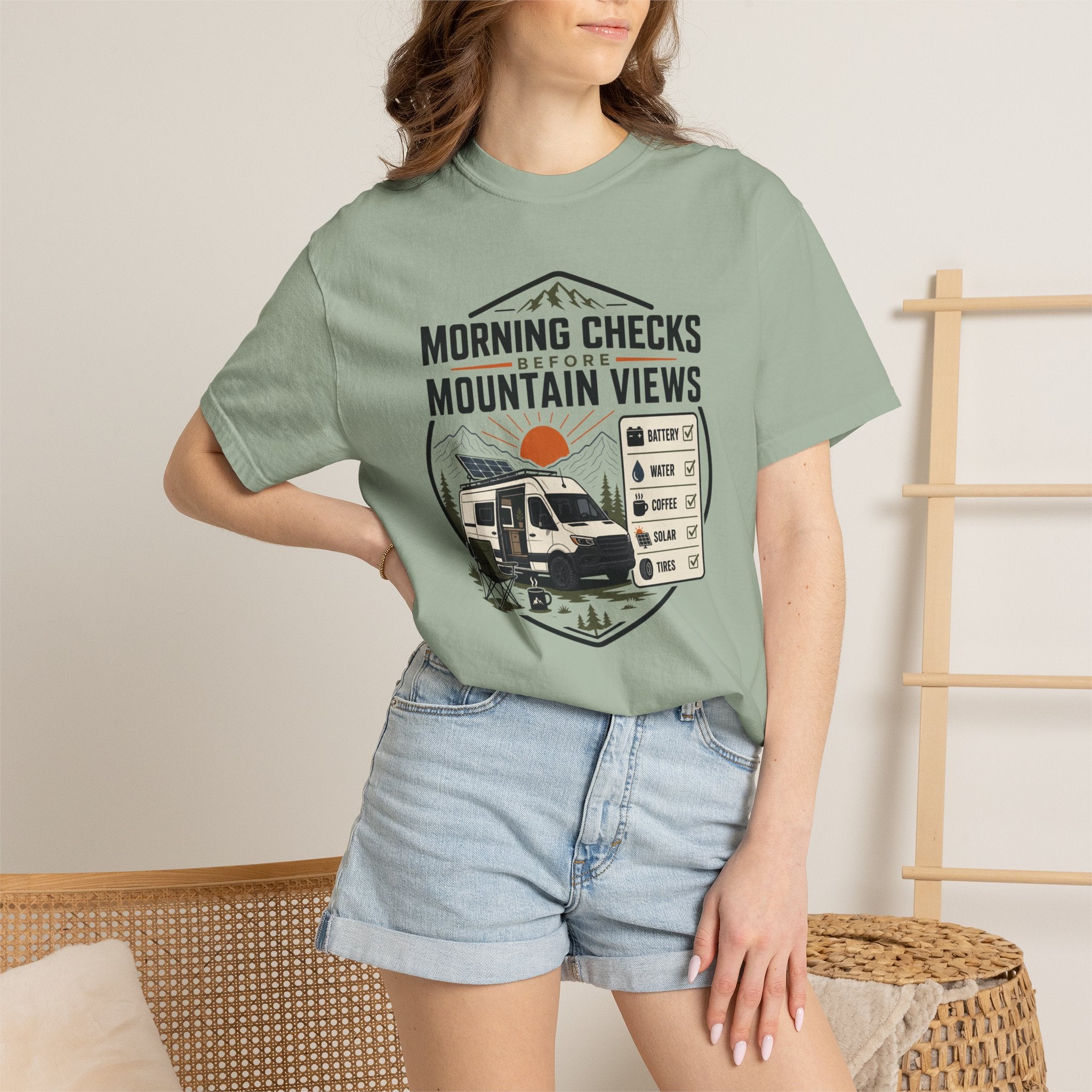 Morning Checks Before Mountain Views - T-Shirt