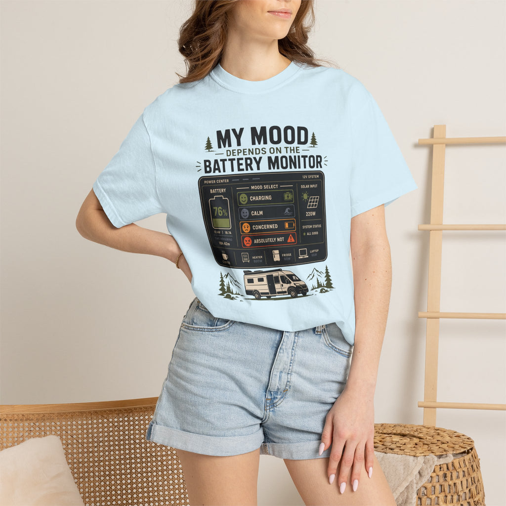 My Mood Depends On The Battery Monitor - T-Shirt