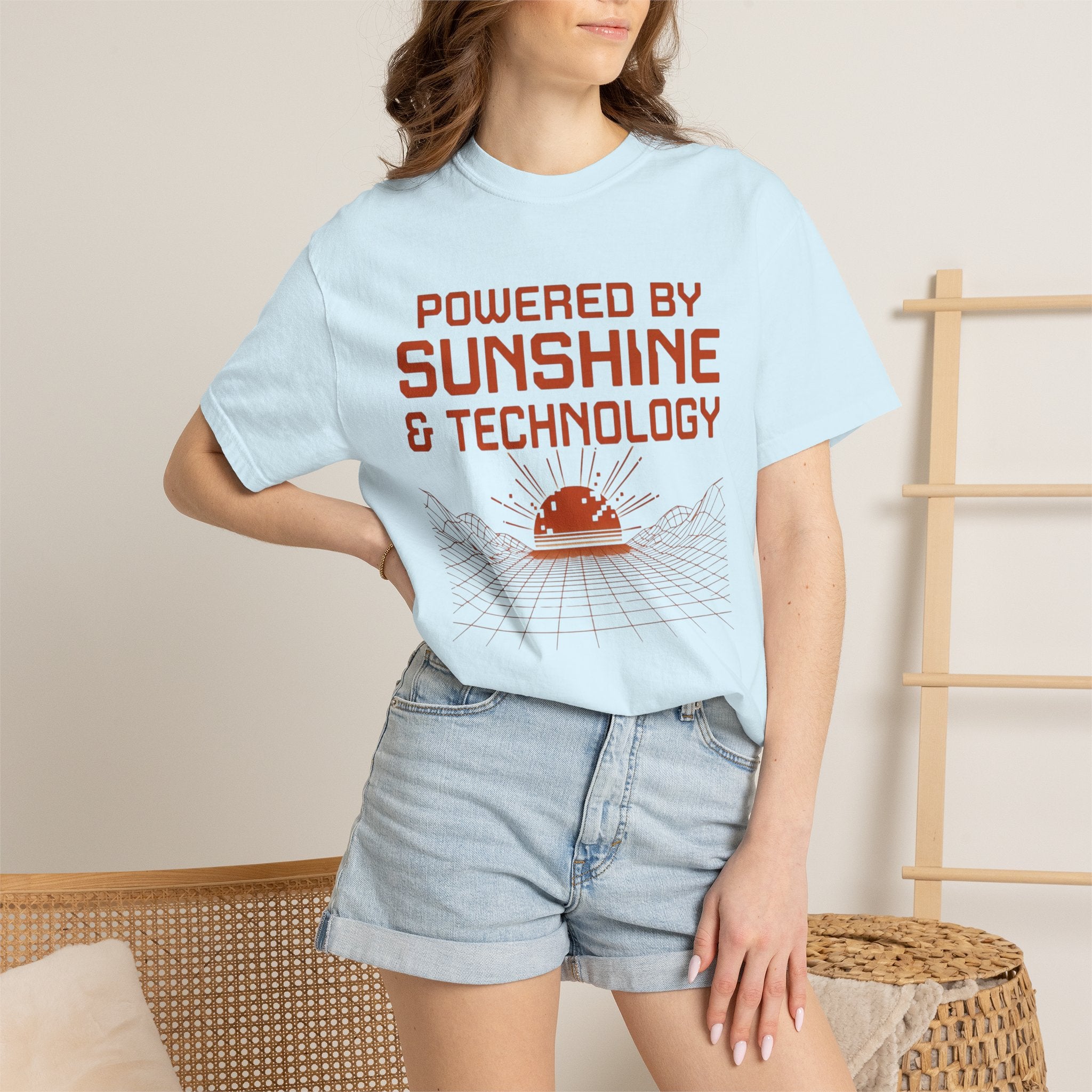 Powered By Sunshine And Technology - T-Shirt