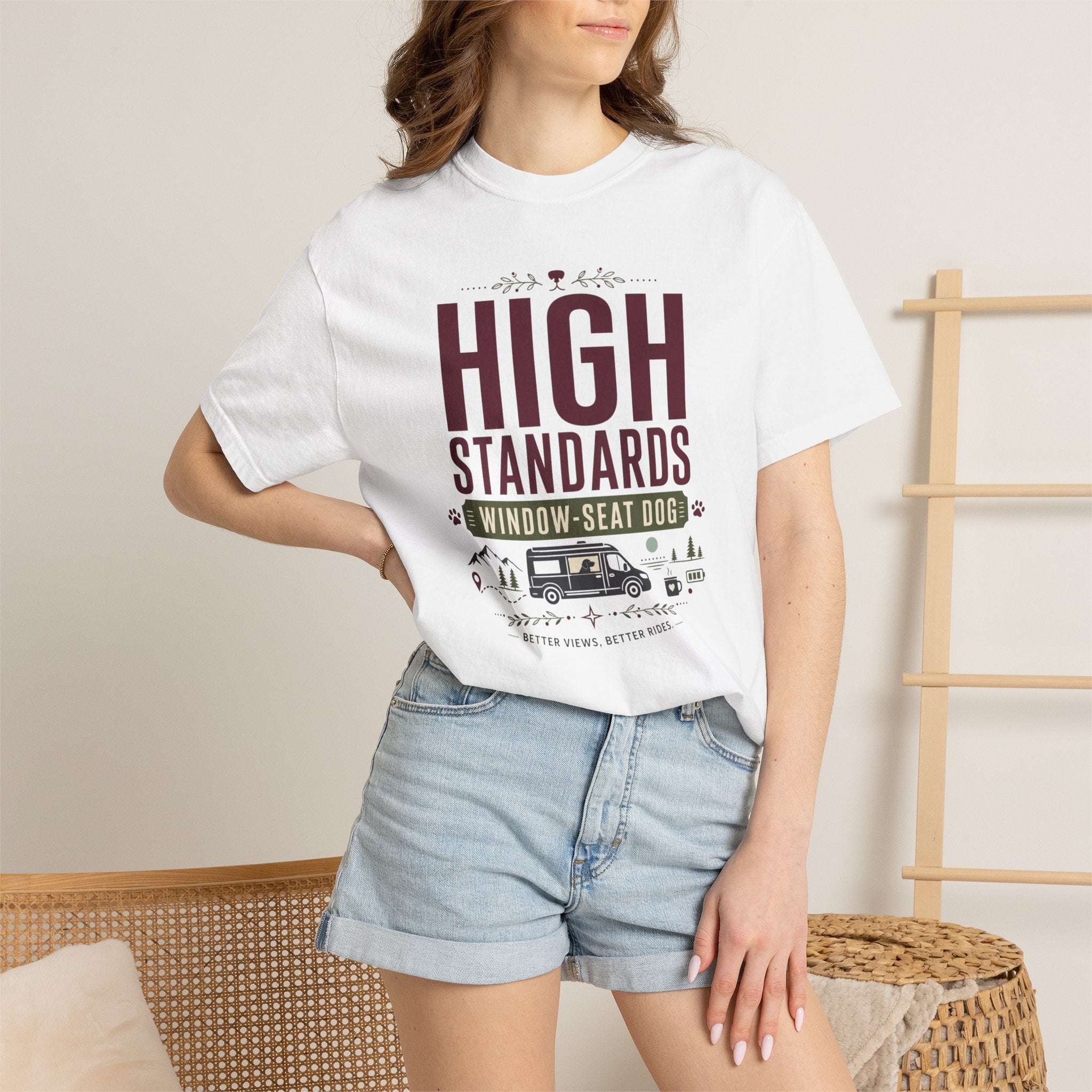 High Standards Window Seat Dog - T-Shirt