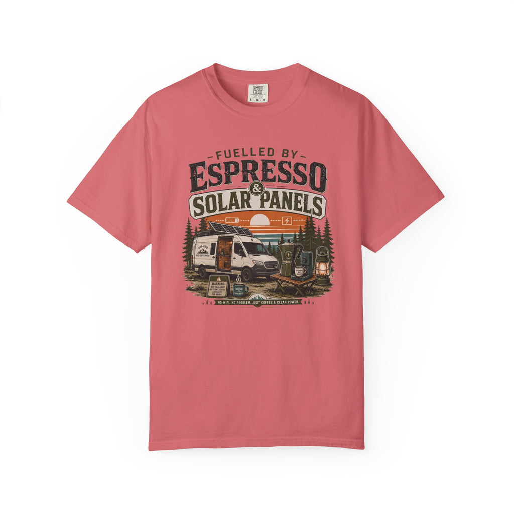 Fuelled By Espresso and Solar Panels - T-Shirt
