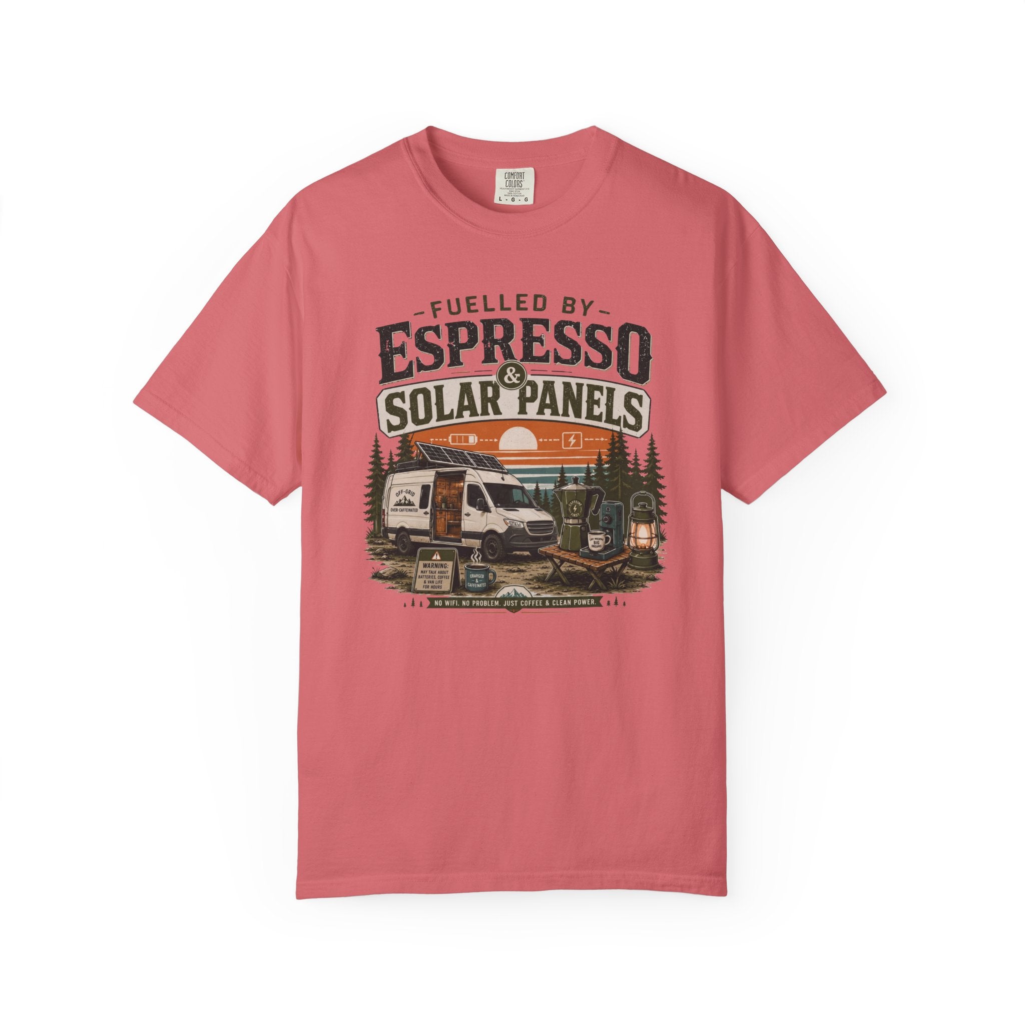 Fuelled By Espresso and Solar Panels - T-Shirt