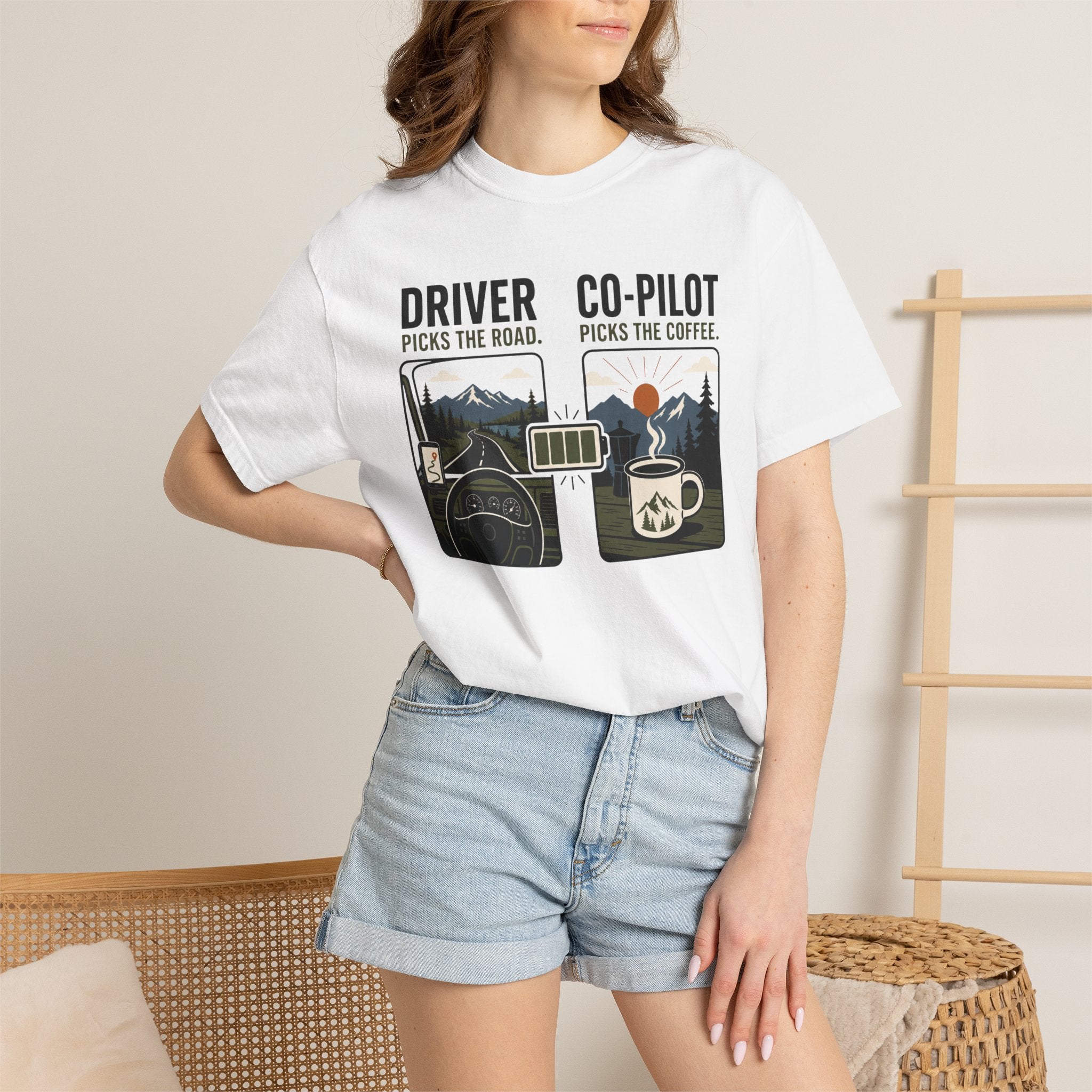 Driver Picks The Road Co Pilot Picks The Coffee - T-Shirt